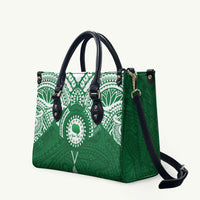 Personalised Cook Islands Rarotonga Leather Bag Map With Kuki Airani Manta Ray Tattoo LT14 Green - Polynesian Pride