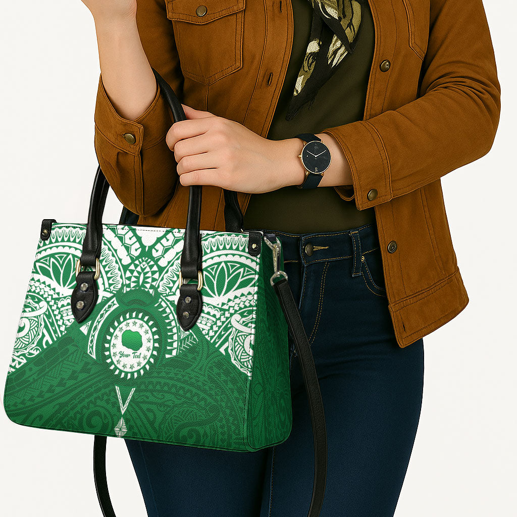 Personalised Cook Islands Rarotonga Leather Bag Map With Kuki Airani Manta Ray Tattoo LT14 - Polynesian Pride
