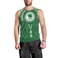 Personalised Cook Islands Rarotonga Men Tank Top Map With Kuki Airani Manta Ray Tattoo LT14 - Polynesian Pride