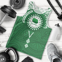 Personalised Cook Islands Rarotonga Men Tank Top Map With Kuki Airani Manta Ray Tattoo LT14 - Polynesian Pride