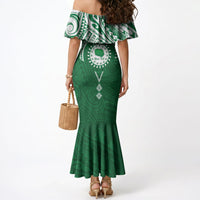 Personalised Cook Islands Rarotonga Mermaid Dress Map With Kuki Airani Manta Ray Tattoo LT14 - Polynesian Pride