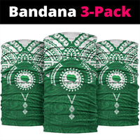 Personalised Cook Islands Rarotonga Neck Gaiter Map With Kuki Airani Manta Ray Tattoo LT14 package One Size: 25*50cm Green - Polynesian Pride