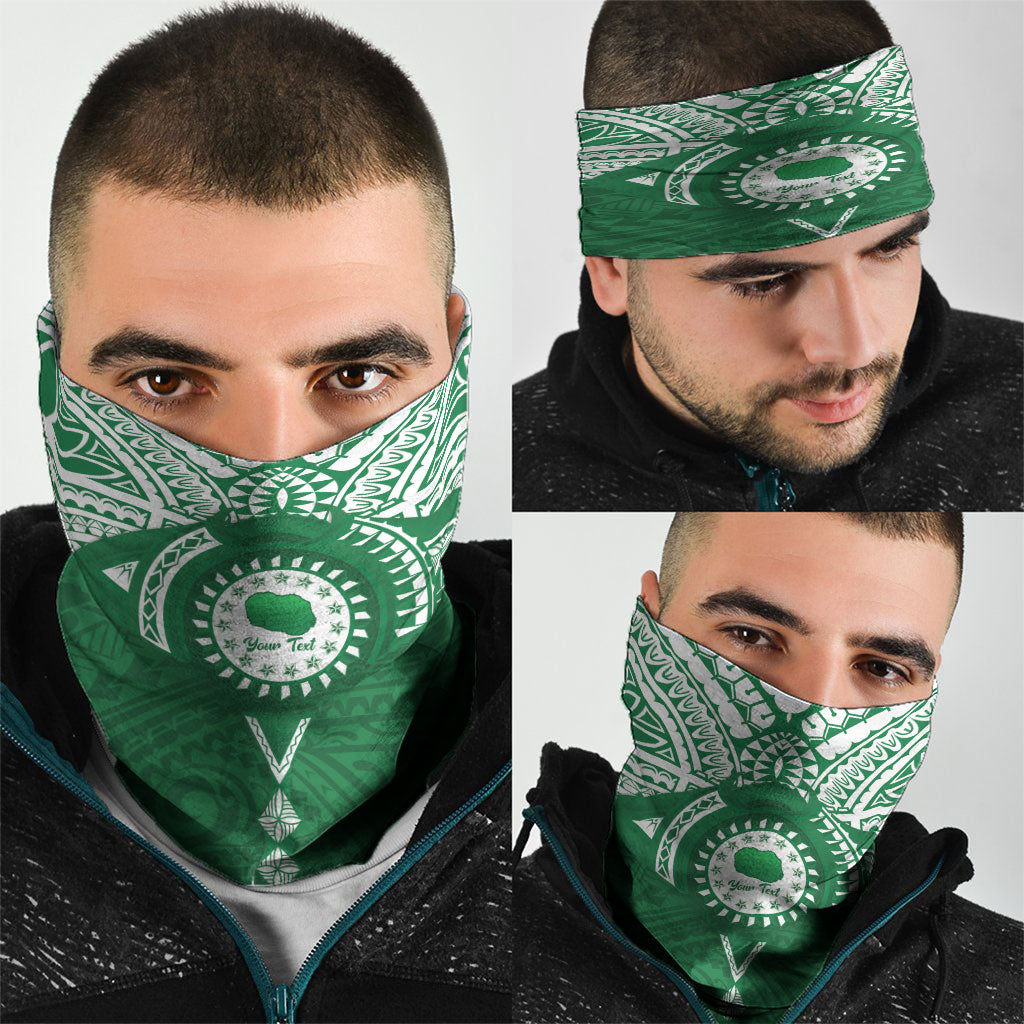 Personalised Cook Islands Rarotonga Neck Gaiter Map With Kuki Airani Manta Ray Tattoo LT14 - Polynesian Pride