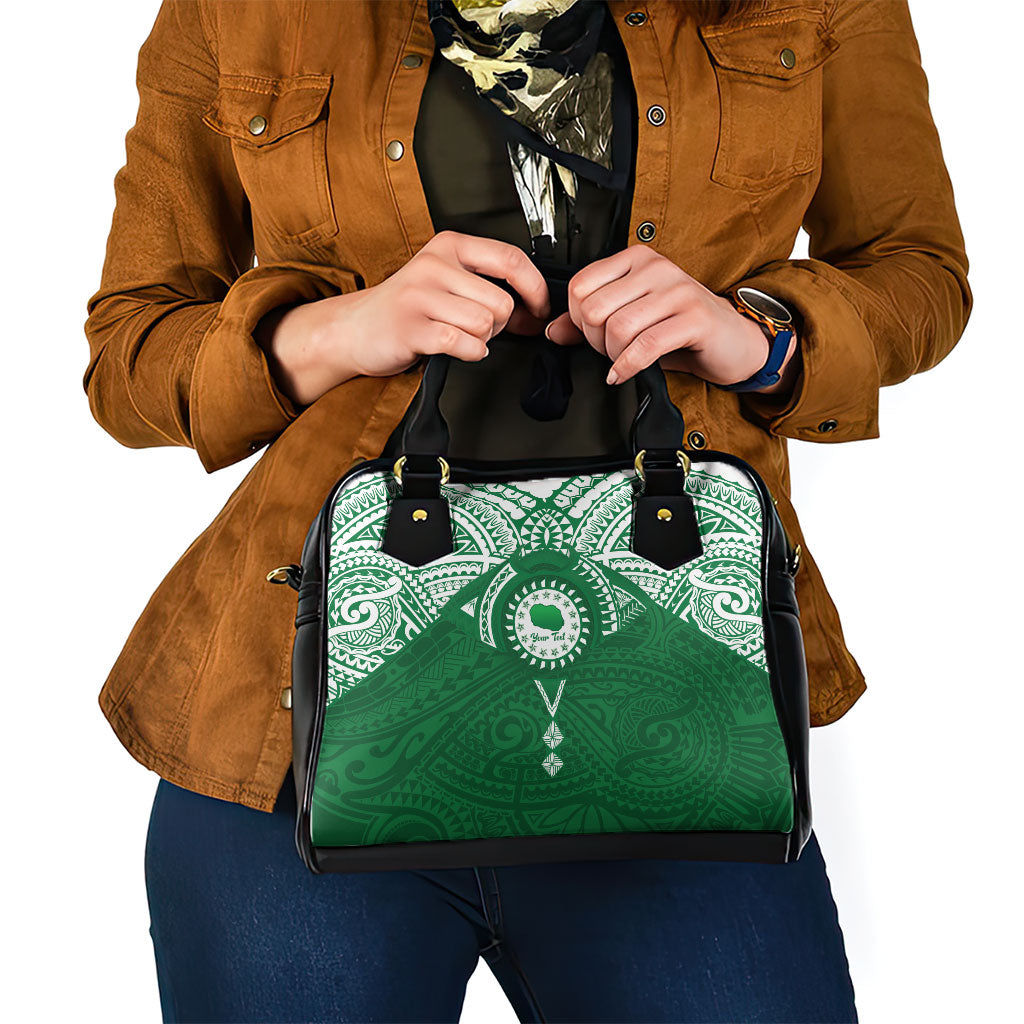 Personalised Cook Islands Rarotonga Shoulder Handbag Map With Kuki Airani Manta Ray Tattoo LT14 - Polynesian Pride