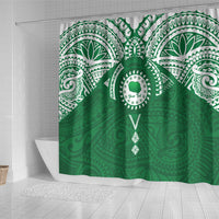 Personalised Cook Islands Rarotonga Shower Curtain Map With Kuki Airani Manta Ray Tattoo LT14 - Polynesian Pride