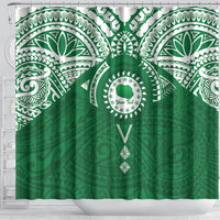 Personalised Cook Islands Rarotonga Shower Curtain Map With Kuki Airani Manta Ray Tattoo LT14 - Polynesian Pride