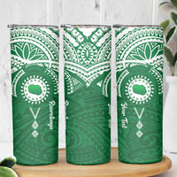 Personalised Cook Islands Rarotonga Skinny Tumbler Map With Kuki Airani Manta Ray Tattoo LT14 - Polynesian Pride