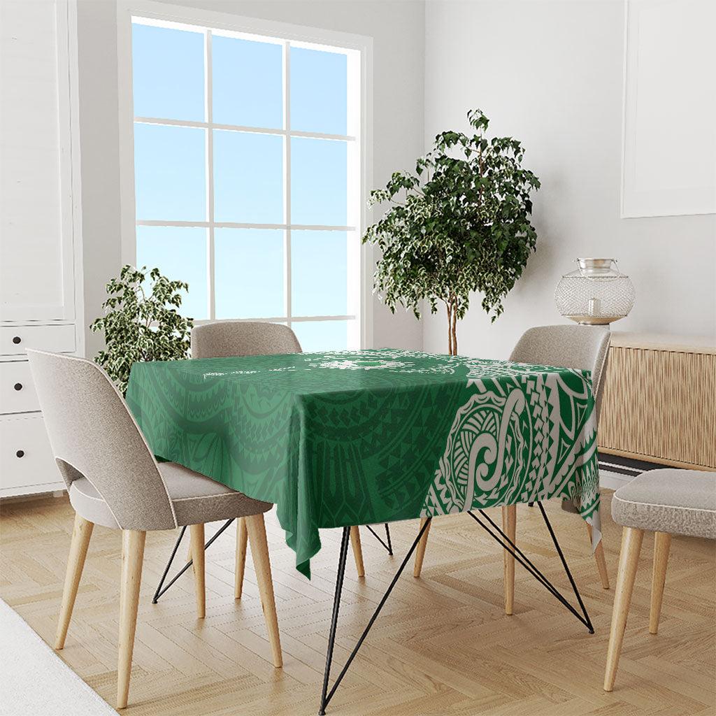 Personalised Cook Islands Rarotonga Tablecloth Map With Kuki Airani Manta Ray Tattoo LT14 - Polynesian Pride