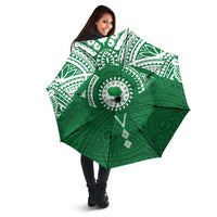 Personalised Cook Islands Rarotonga Umbrella Map With Kuki Airani Manta Ray Tattoo LT14 - Polynesian Pride