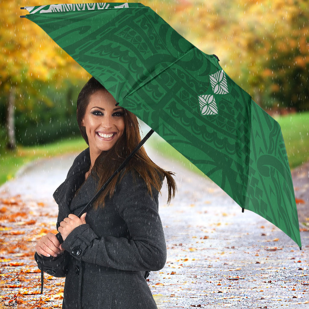 Personalised Cook Islands Rarotonga Umbrella Map With Kuki Airani Manta Ray Tattoo LT14 - Polynesian Pride