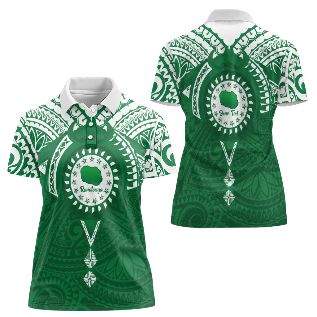 Personalised Cook Islands Rarotonga Women Polo Shirt Map With Kuki Airani Manta Ray Tattoo LT14 - Polynesian Pride