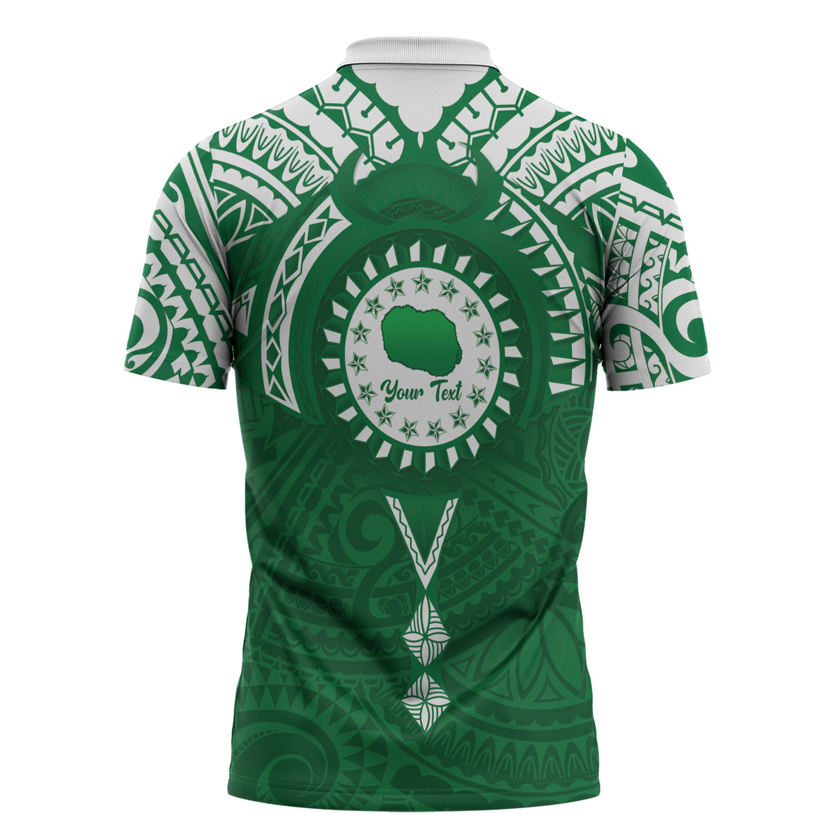 Personalised Cook Islands Rarotonga Zipper Polo Shirt Map With Kuki Airani Manta Ray Tattoo LT14 - Polynesian Pride