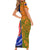 France And Australia Rugby Short Sleeve Bodycon Dress 2023 World Cup Le Bleus Wallabies Together LT14 - Polynesian Pride