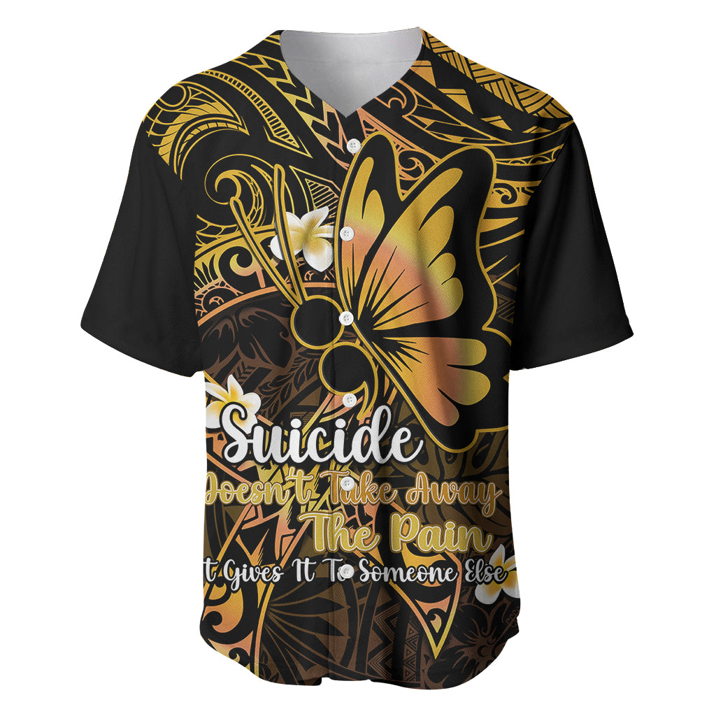 Polynesia Suicide Prevention Awareness Baseball Jersey Your Life Is Worth Living For Polynesian Gold Pattern LT14 Gold - Polynesian Pride