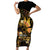 Polynesia Suicide Prevention Awareness Short Sleeve Bodycon Dress Your Life Is Worth Living For Polynesian Gold Pattern LT14 Long Dress Gold - Polynesian Pride