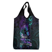 Polynesia Suicide Prevention Awareness Grocery Bag Your Life Is Worth Living For Polynesian Purple