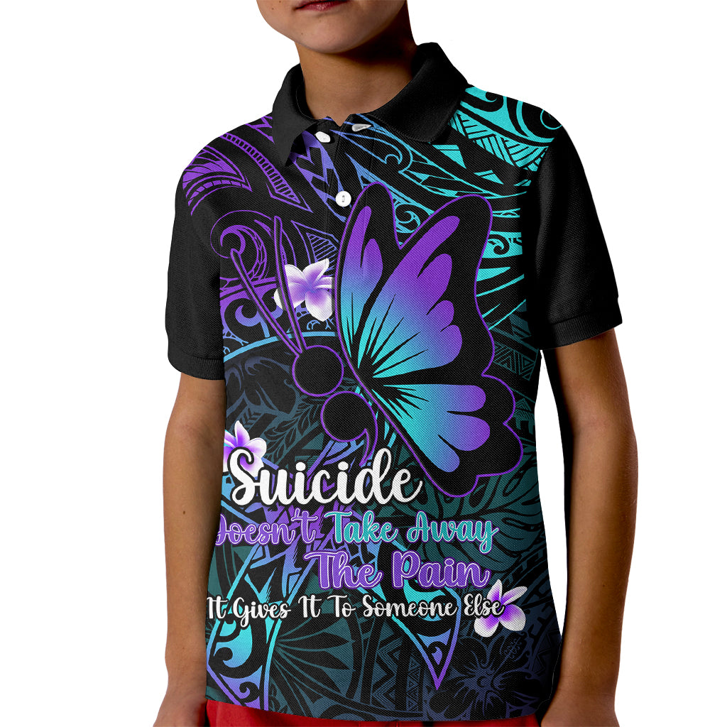 Polynesia Suicide Prevention Awareness Kid Polo Shirt Your Life Is Worth Living For Polynesian Purple Pattern LT14 Kid Purple - Polynesian Pride