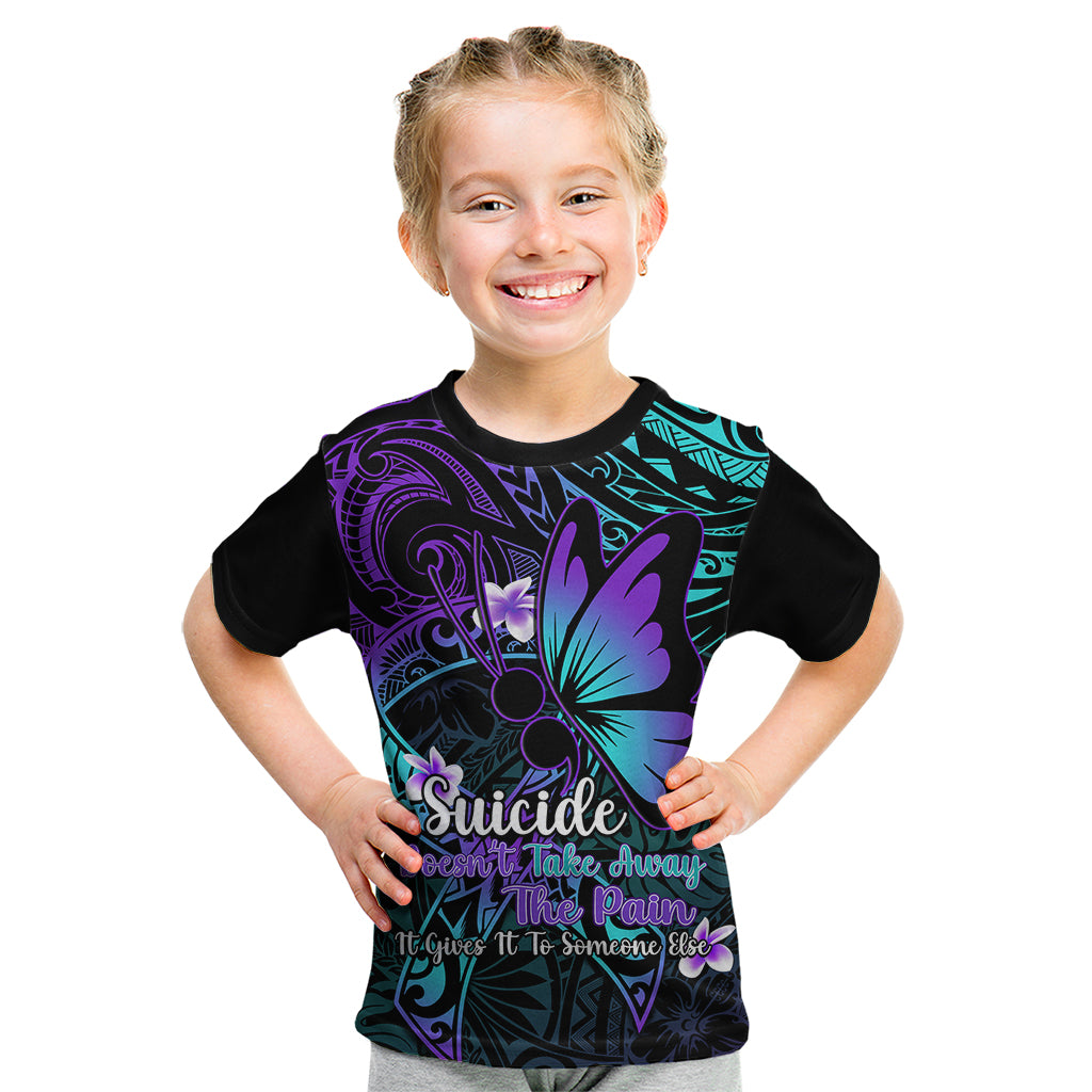 Polynesia Suicide Prevention Awareness Kid T Shirt Your Life Is Worth Living For Polynesian Purple Pattern LT14 Purple - Polynesian Pride