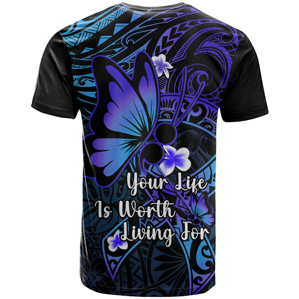 Polynesia Suicide Prevention Awareness T Shirt Your Life Is Worth Living For Polynesian Purple Pattern LT14 - Polynesian Pride