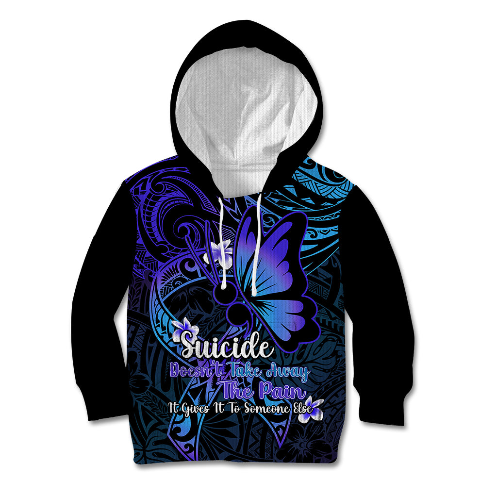 Polynesia Suicide Prevention Awareness Kid Hoodie Your Life Is Worth Living For Polynesian Blue Pattern LT14 Hoodie Blue - Polynesian Pride