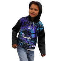 Polynesia Suicide Prevention Awareness Kid Hoodie Your Life Is Worth Living For Polynesian Blue Pattern LT14 - Polynesian Pride