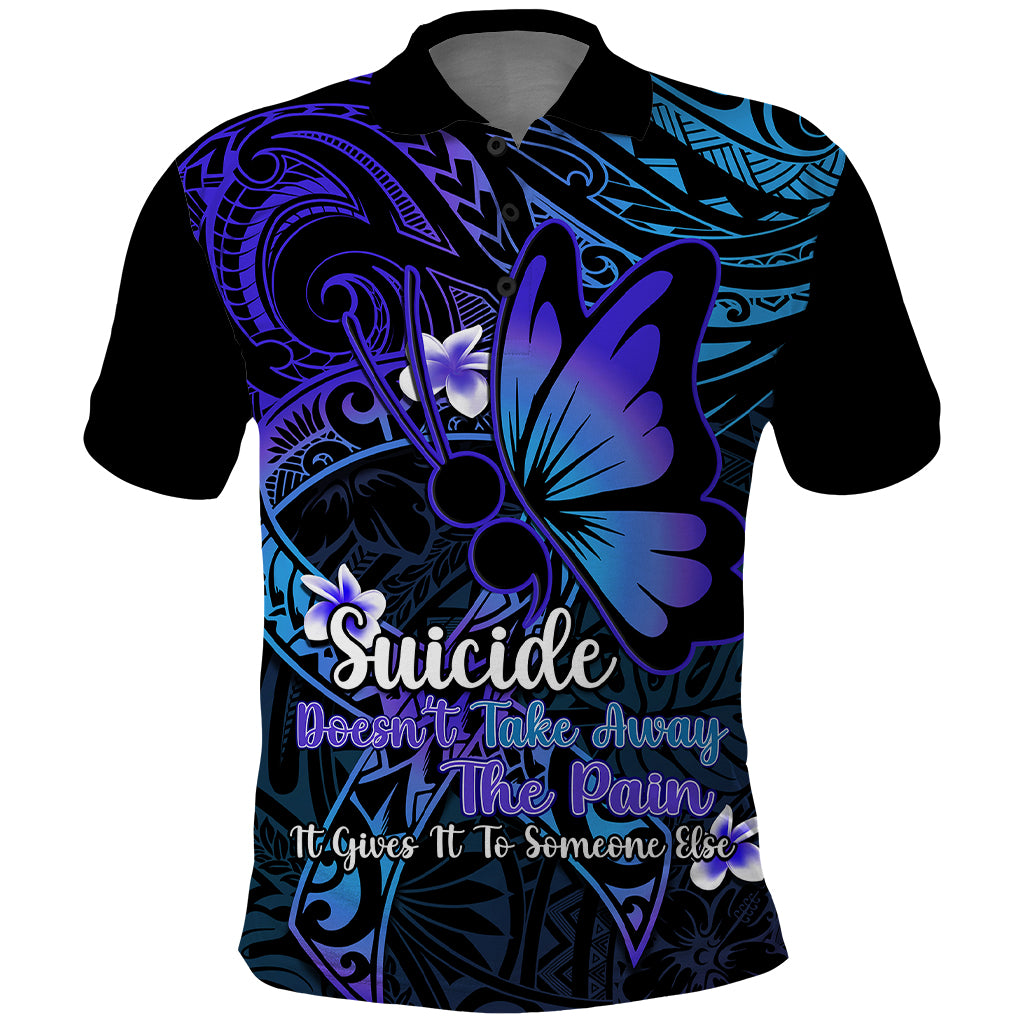 Polynesia Suicide Prevention Awareness Polo Shirt Your Life Is Worth Living For Polynesian Blue Pattern LT14 Blue - Polynesian Pride