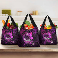 Polynesia Suicide Prevention Awareness Grocery Bag Your Life Is Worth Living For Polynesian Pink