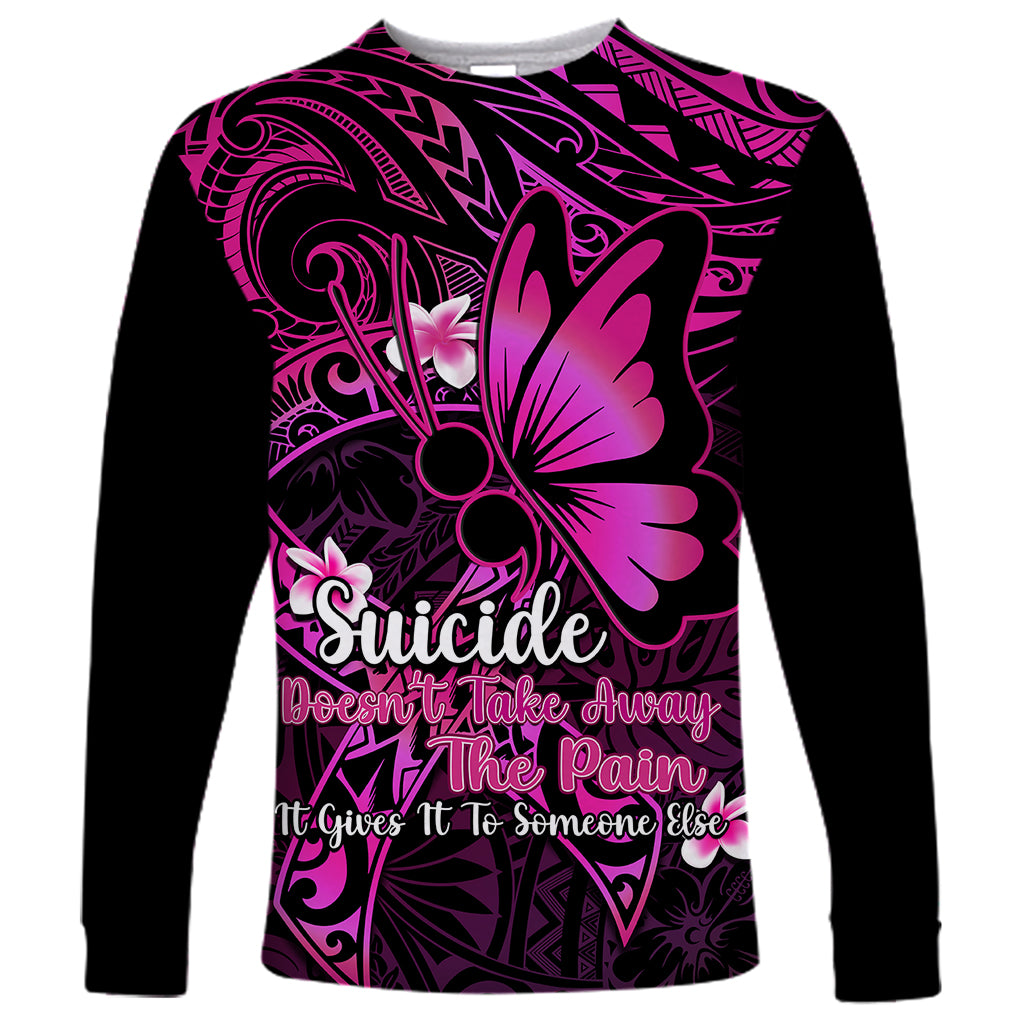 Polynesia Suicide Prevention Awareness Long Sleeve Shirt Your Life Is Worth Living For Polynesian Pink Pattern LT14 Unisex Pink - Polynesian Pride