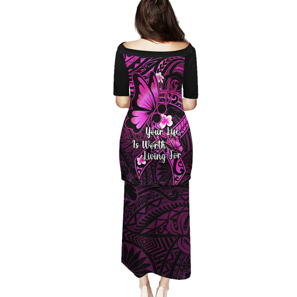 Polynesia Suicide Prevention Awareness Puletasi Your Life Is Worth Living For Polynesian Pink Pattern LT14 - Polynesian Pride