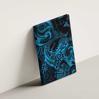 New Zealand Tuatara Canvas Wall Art Aotearoa Maori Clematis Flowers - Blue LT14 - Polynesian Pride