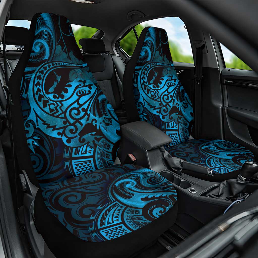 New Zealand Tuatara Car Seat Cover Aotearoa Maori Clematis Flowers - Blue