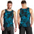 New Zealand Tuatara Men Tank Top Aotearoa Maori Clematis Flowers - Blue