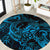 New Zealand Tuatara Round Carpet Aotearoa Maori Clematis Flowers - Blue