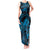 New Zealand Tuatara Tank Maxi Dress Aotearoa Maori Clematis Flowers - Blue