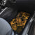 New Zealand Tuatara Car Mats Aotearoa Maori Clematis Flowers - Gold