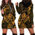 New Zealand Tuatara Hoodie Dress Aotearoa Maori Clematis Flowers - Gold