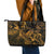 New Zealand Tuatara Leather Tote Bag Aotearoa Maori Clematis Flowers - Gold