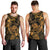 New Zealand Tuatara Men Tank Top Aotearoa Maori Clematis Flowers - Gold