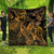 New Zealand Tuatara Quilt Aotearoa Maori Clematis Flowers - Gold