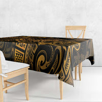 New Zealand Tuatara Tablecloth Aotearoa Maori Clematis Flowers - Gold LT14 - Polynesian Pride
