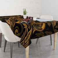 New Zealand Tuatara Tablecloth Aotearoa Maori Clematis Flowers - Gold LT14 - Polynesian Pride