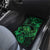 New Zealand Tuatara Car Mats Aotearoa Maori Clematis Flowers - Green