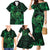 New Zealand Tuatara Family Matching Mermaid Dress and Hawaiian Shirt Aotearoa Maori Clematis Flowers - Green