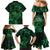 New Zealand Tuatara Family Matching Mermaid Dress and Hawaiian Shirt Aotearoa Maori Clematis Flowers - Green