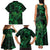 New Zealand Tuatara Family Matching Tank Maxi Dress and Hawaiian Shirt Aotearoa Maori Clematis Flowers - Green