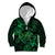 New Zealand Tuatara Kid Hoodie Aotearoa Maori Clematis Flowers - Green