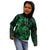 New Zealand Tuatara Kid Hoodie Aotearoa Maori Clematis Flowers - Green