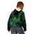 New Zealand Tuatara Kid Hoodie Aotearoa Maori Clematis Flowers - Green