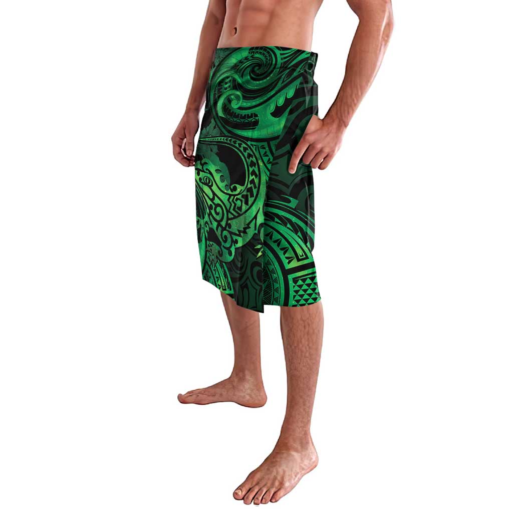 New Zealand Tuatara Lavalava Aotearoa Maori Clematis Flowers - Green LT14 - Polynesian Pride