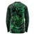 New Zealand Tuatara Long Sleeve Shirt Aotearoa Maori Clematis Flowers - Green